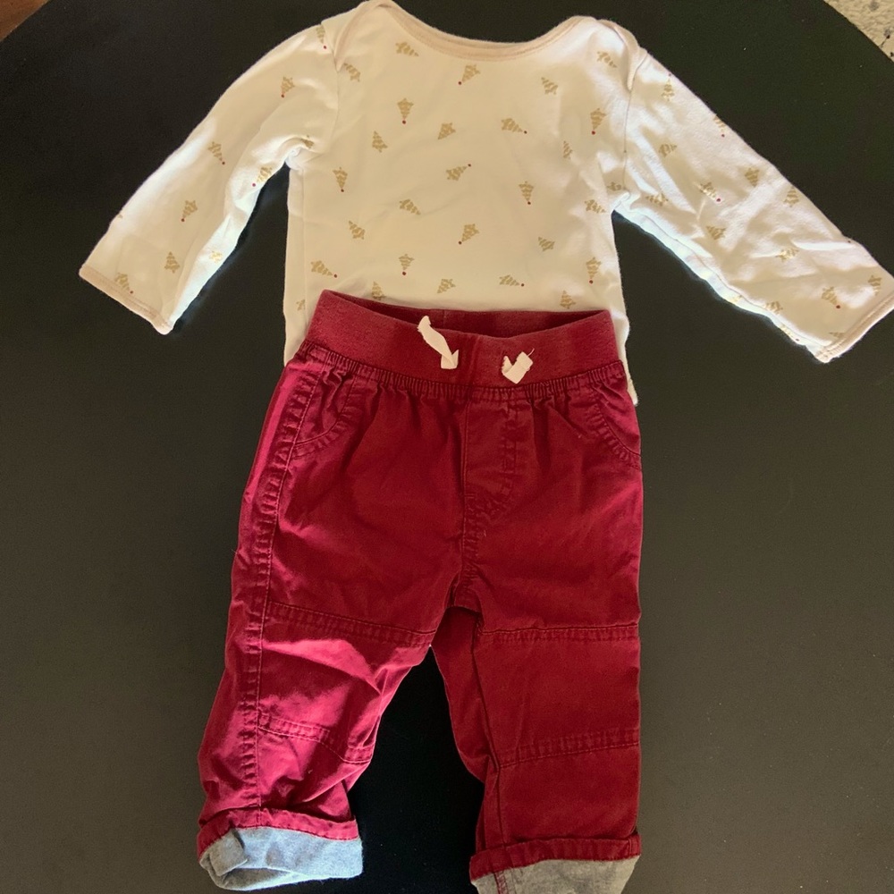 Christmas toddler Boy outfit, onesie and pants